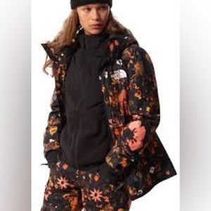 The North Face Tanager Jacket Black Floral XL Ski Snowboard